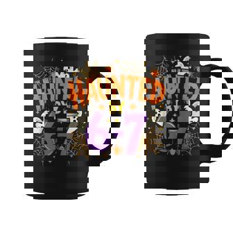 Haunted By 67 Six Seven Meme Spooky Ghost Halloween Coffee Mug | Mazezy