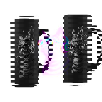 Headphones Cat Techno Edm Music Lover Rave Disco Party Cats Coffee Mug | Mazezy