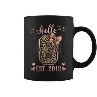 Hello Eight Est 2018 8Th Birthday Coquette 8 Year Leopard Coffee Mug | Seseable CA