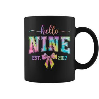 Hello Nine Est 2017 9Th Birthday Coquette 9 Year Old Girl Coffee Mug - Thegiftio UK