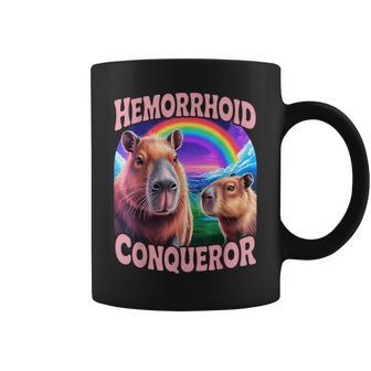 Hemorrhoids Conqueror Capybara Jokes Hemorrhoid Coffee Mug | Mazezy