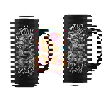 Highland Cow Just A-Little Moody Flower Farm Farmer Coffee Mug | Mazezy