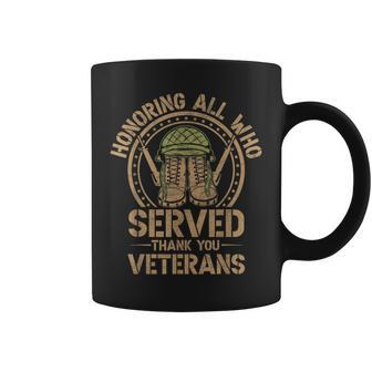 Honoring All Who Served Thank You Veterans Day 2025 Coffee Mug | Mazezy