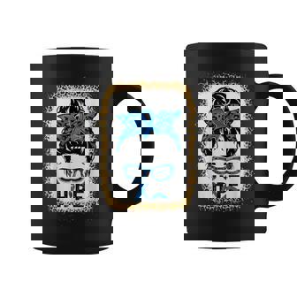 Hope Messy Bun Colon Cancer Awareness Leopard Bleached Coffee Mug - Thegiftio