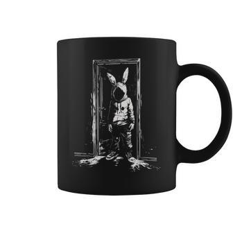 Horror Bunny Mask Man Rabbit Alt Goth Slasher Creepy Door Coffee Mug - Thegiftio