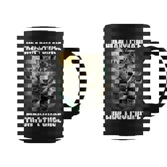 Human By Chance Furry By Choice Werewolf Wolf Meme Coffee Mug - Thegiftio