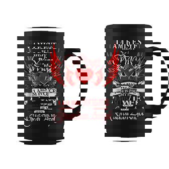 My Husband Is My Guardian Angel In Heaven Memory Memorial Coffee Mug | Mazezy