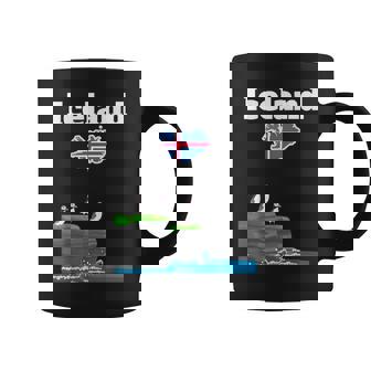 Iceland Trip Souvenir Puffin Colony Sea Cliffs Iceland Map Coffee Mug - Thegiftio