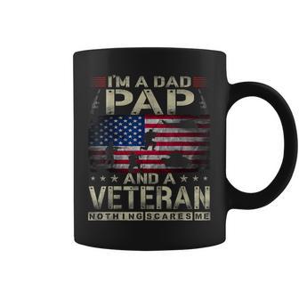 I'm A Dad Pap And Veteran Retro Nothing Scares Me Coffee Mug - Thegiftio UK
