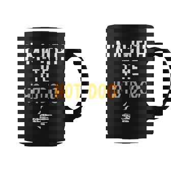 I'm With The Hot Dog Costume Halloween Matching Couple Coffee Mug - Monsterry