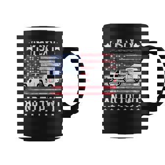 I'm Sexy And I Tow It Vintage American Flag Camping Coffee Mug - Monsterry