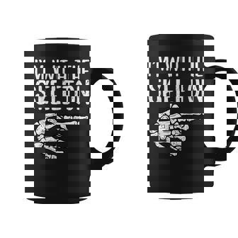 I'm With The Skeleton Hand Halloween Costume Coffee Mug - Thegiftio