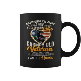 I'm A Spoiled Wife Of A Grumpy Old Veteran Veteran's Wife Coffee Mug - Thegiftio UK