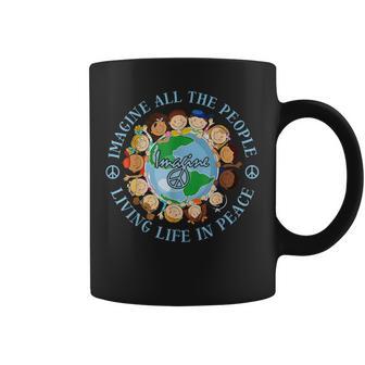 Imagine All The People Living Life Peace Earth Day 2024 Men Coffee Mug - Thegiftio UK