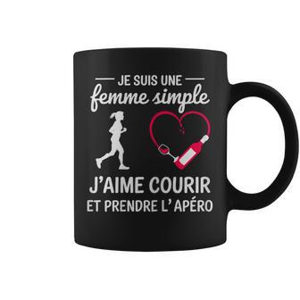 Imple J’Aime Courir Et L’Apéro Humour Course À Pied Tasse - Cadeauxyz