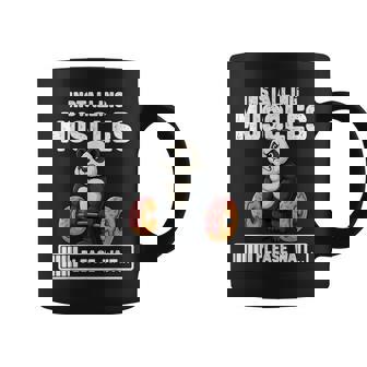 Instalando Músculos Panda Levantando Donuts Divertido Gimnasio Meme Taza de café - Regaloses