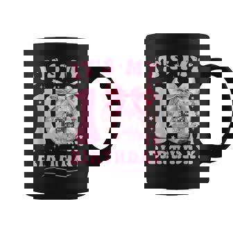 It's My 10Th Birthday Coquette Bow Disco Ball 10 Years Old Coffee Mug | Seseable FR