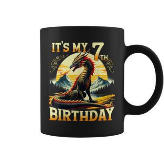 It's My 7Th Birthday Dragon 7 Birthday 7 Year Old Boy Coffee Mug - Thegiftio UK