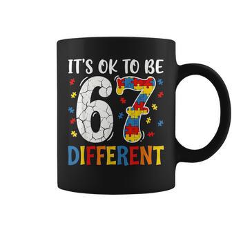 It's Ok To Be Different 67 Six Seven Puzzle Autism Awareness Coffee Mug - Thegiftio UK