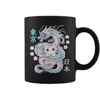 Japanese Dragon Kawaii Kitten Cute Cat Pastel Anime Lover Coffee Mug - Thegiftio