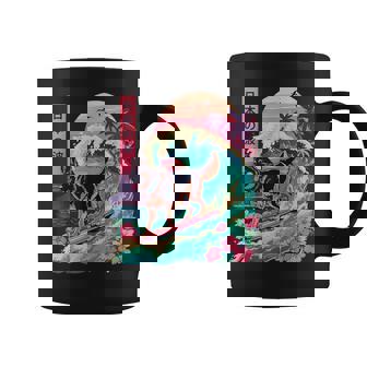 Japanese German Shepherd Surfing Wave Great Wave Japan Coffee Mug | Mazezy