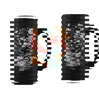 Japanese Koi Fish Vintage Lotus Flowers Coffee Mug | Mazezy