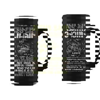 Jesus Said Go Fishing Fish Story Bible Angling Bass Fishing Coffee Mug | Mazezy