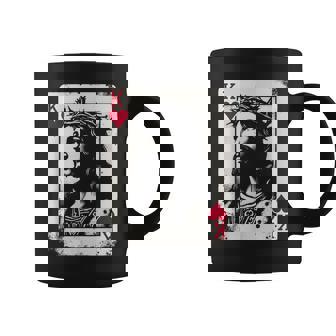 Jesus King Of Hearts Vintage Religious Card Game Lover Coffee Mug | Mazezy