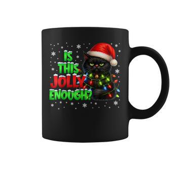 Is This Jolly Enough Black Cat Pjs Christmas Xmas Women Coffee Mug - Thegiftio UK