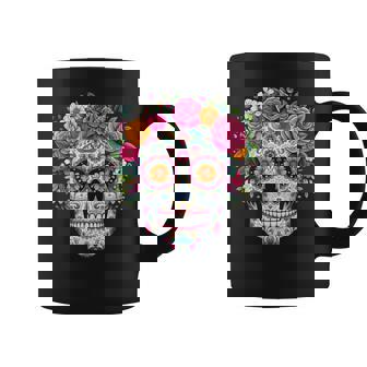 Jour Des Fleurs Mortes Tête De Mort Enucre Dia De Los Muertos Tasse - Cadeauxyz