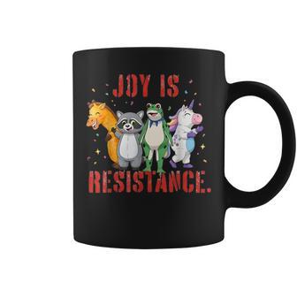 Joy Is Resistance Portland Frog Protest Coffee Mug - Monsterry