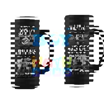 Just A Boy Who Loves Math Cartoon Style Fun Numbers Coffee Mug | Seseable CA