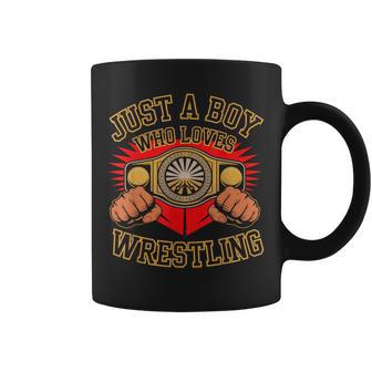 Just A Boy Who Loves Wrestling Coffee Mug | Seseable UK