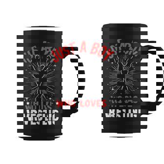 Just A Boy Who Loves Wrestling Wrestler Boy Coffee Mug | Seseable CA