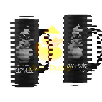 Just Ducky Rubber Yellow Duck Childish Graphic Coffee Mug - Monsterry