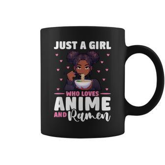 Just A Girl Who Loves Anime And Ramen African American Coffee Mug - Thegiftio