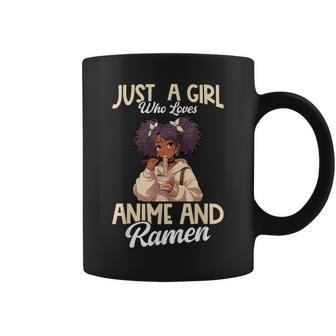 Just A Girl Who Loves Anime And Ramen African American Coffee Mug - Thegiftio