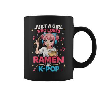 Just A Girl Who Loves Ramen And K-Pop Kpop Lover Coffee Mug - Thegiftio