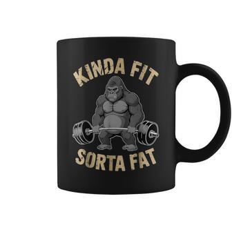 Kinda Fit Sorta Fat Gym Gorilla Weightlifting Workout Coffee Mug - Thegiftio UK