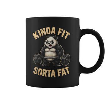 Kinda Fit Sorta Fat Gym Panda Weightlifting Workout Coffee Mug - Thegiftio UK