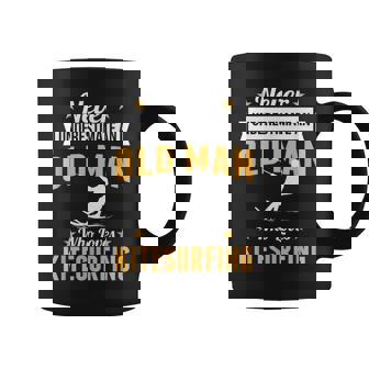 Kitesurfer Old Man Kitesurfing Board For Grandpa Coffee Mug | Mazezy