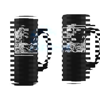 La Gran Ola De Fibonacci Frente A Kanagawa Cuello Taza de café - Regaloses