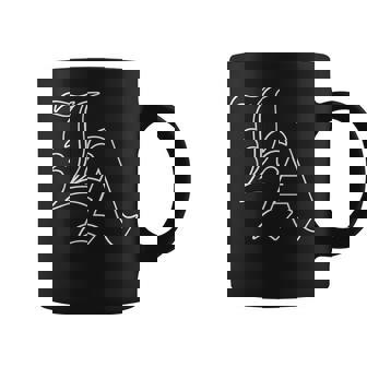 La Los Angeles California White Text Classic Vintage Coffee Mug - Monsterry