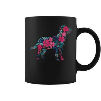 Labrador Blume Lustige Hunde-Silhouette Tropische Blumen Geschenke Tassen - Geschenkecke