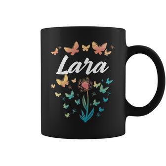 Lara Cumpleaños Hermana Mariposa Diente De León Nombre Lara Taza de café - Regaloses