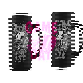 Leopard Game Day Pink American Football Breast Cancer Coffee Mug | Mazezy