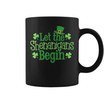 Let The Shenanigans Begin Clovers St Patrick's Day Coffee Mug - Monsterry