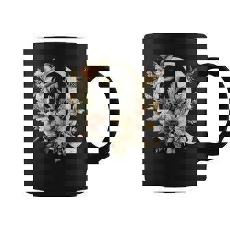Lettre Qintage Floral Rose Fleurs Noir Tasse - Cadeauxyz