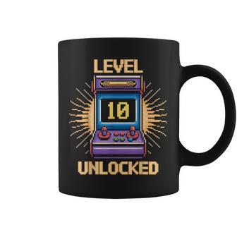 Level 10 Unlock Birthday Gamer 10 Year Old Video Game Arcade Coffee Mug | Seseable CA