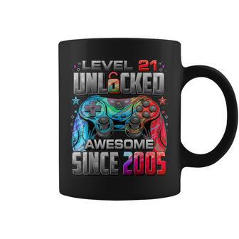 Level 21 Unlocked Awesome Since 2005 21St Birthday Gaming Coffee Mug - Thegiftio UK
